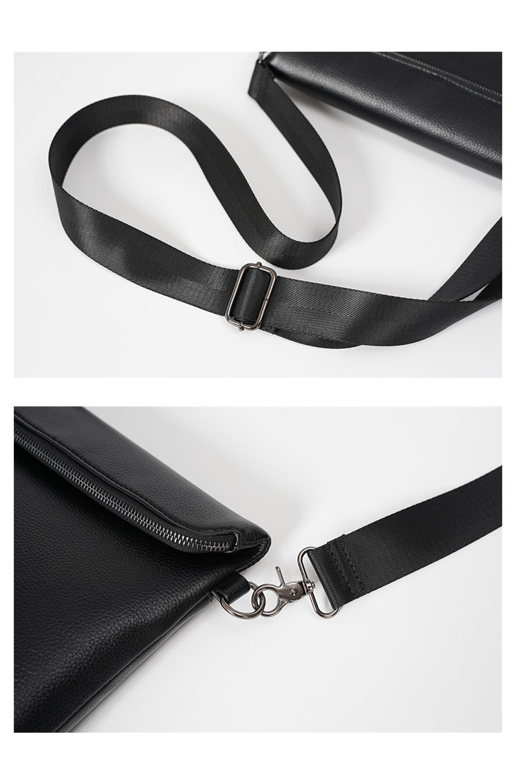 Whatna 2way 革セカンド バッグ メンズ ショルダーバック [クラッチ 肩掛け 結婚式 バッグ] ファイルバッグ ipad 13.3 A4 収納可 大さめ 手持ちバッグ ビジネス カジュアル フォーマル 冠婚葬祭 紳士用 男性用 黒YH3606-8