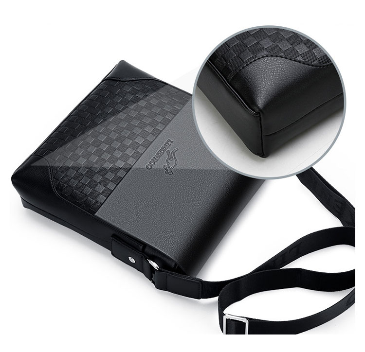 Whatna ショルダーバッグ メンズ メッセンジャーバッグ縦型 小さめ ビジネスバッグ 9.7インチipad収納可 革 通勤 通学 斜めがけバッグ オシャレ な シンプル な 軽量 実用 自転車 かばん男性用 黒0102-7