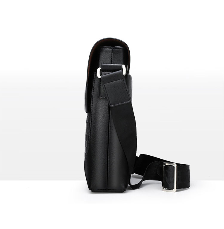 Whatna ショルダーバッグ メンズ メッセンジャーバッグ縦型 小さめ ビジネスバッグ 9.7インチipad収納可 革 通勤 通学 斜めがけバッグ オシャレ な シンプル な 軽量 実用 自転車 かばん男性用 黒0102-2