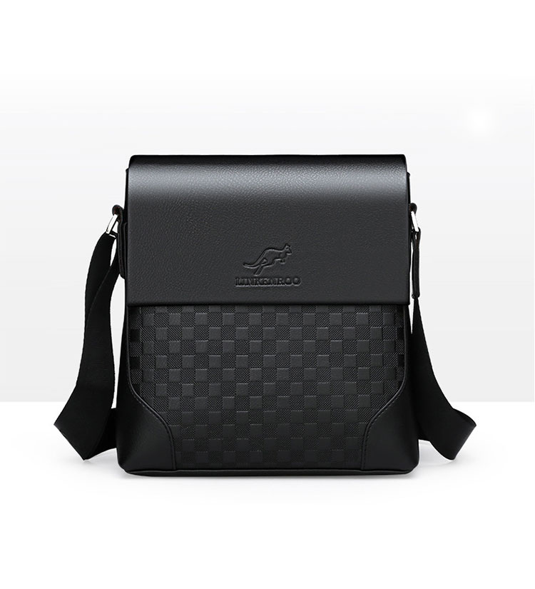 Whatna ショルダーバッグ メンズ メッセンジャーバッグ縦型 小さめ ビジネスバッグ 9.7インチipad収納可 革 通勤 通学 斜めがけバッグ オシャレ な シンプル な 軽量 実用 自転車 かばん男性用 黒0102-1