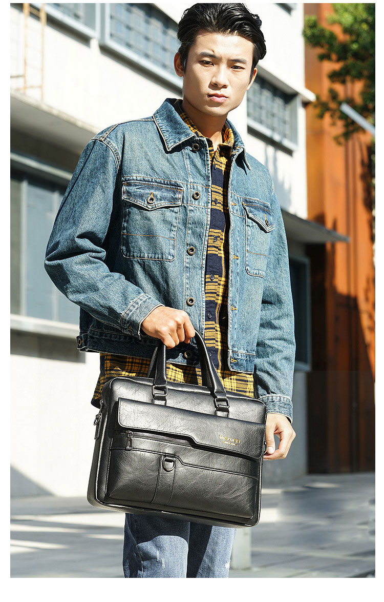 Whatna 革 ショルダーバッグ メンズ 2way 斜め掛け 手提げバッグ ビジネス バッグ セカンドバッグ 手持げバッグ A4  15.6インチPC収納可 横型 カジュアル フォーマル ビジネス 通学 通勤 肩掛け バッグ 自転車かばん プレゼント男性 8619-7