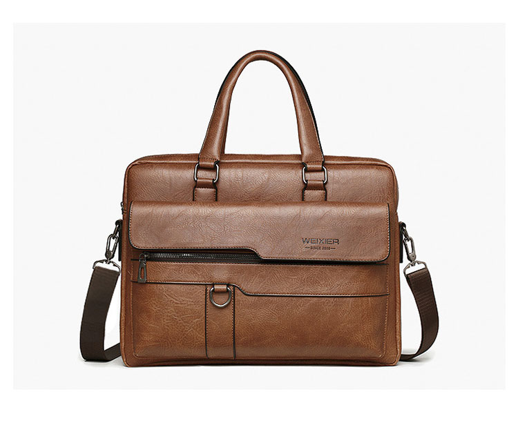 Whatna 革 ショルダーバッグ メンズ 2way 斜め掛け 手提げバッグ ビジネス バッグ セカンドバッグ 手持げバッグ A4  15.6インチPC収納可 横型 カジュアル フォーマル ビジネス 通学 通勤 肩掛け バッグ 自転車かばん プレゼント男性 8619-1