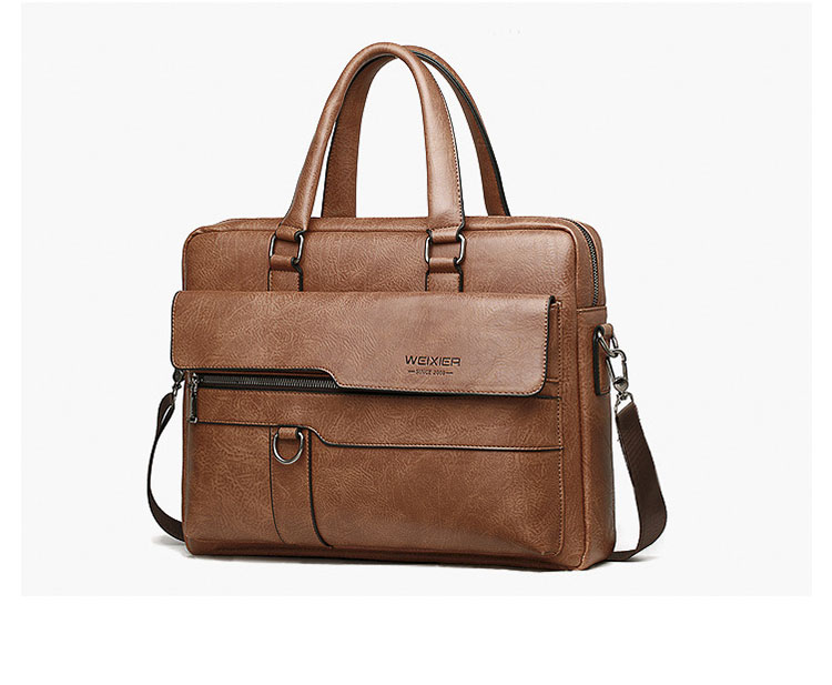 Whatna 革 ショルダーバッグ メンズ 2way 斜め掛け 手提げバッグ ビジネス バッグ セカンドバッグ 手持げバッグ A4  15.6インチPC収納可 横型 カジュアル フォーマル ビジネス 通学 通勤 肩掛け バッグ 自転車かばん プレゼント男性 8619-2