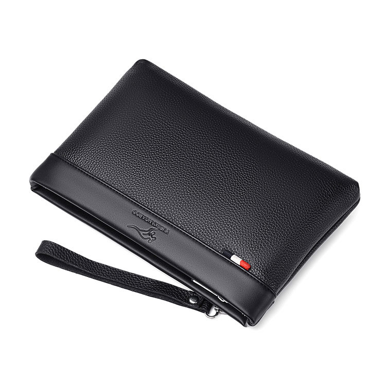 Whatna 2way 革 セカンドバッグ メンズ バッグ クラッチ バッグ 厚手 レザー B5カード6 枚収納可 小銭入れ 札入れ手持ちバッグ 結婚式 バッグ フォーマル  ビジネス 冠婚葬祭 バッグ 男性用 紳士用 黒-5