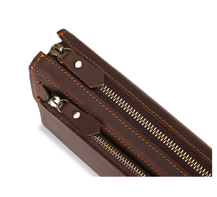 Whatna 天然 牛革 2wayミニセカンドバッグ メンズ バッグ 長財布 カード入れ 小銭入れ 札入れ 6枚カード収納 本 革 厚手レザー小さめ クラッチバッグ 手持ちバッグ メンズ ポーチ 男性用 紳士用 結婚式 冠婚葬祭 バッグ-4