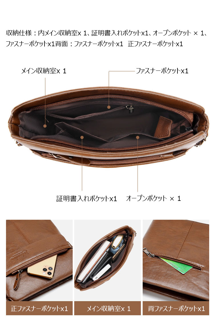 Whatna 革ショルダーバッグ メンズ メッセンジャーバッグ厚手 レザー 縦型 小さめビジネスバッグ ipad9.7収納可 革 通勤 通学 斜めがけバッグ オシャレ な シンプル な 軽量 実用 自転車 かばん男性用9001-1-7