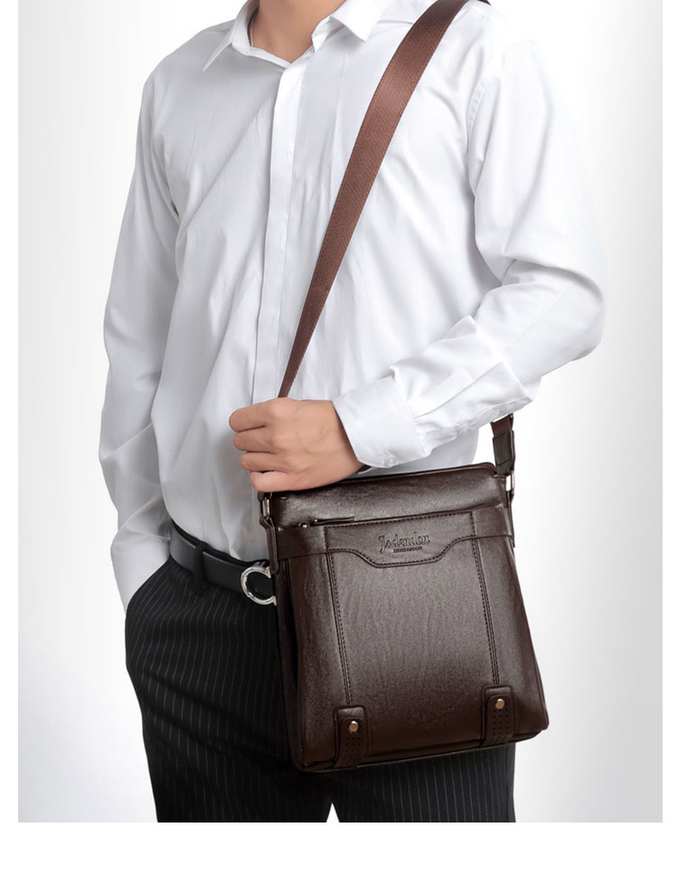 Whatna 革ショルダーバッグ メンズ メッセンジャーバッグ厚手 レザー 縦型 小さめビジネスバッグ ipad10.5収納可 革 通勤 通学 斜めがけバッグ オシャレ な シンプル な 軽量 実用 自転車 かばん男性用8309-1-10