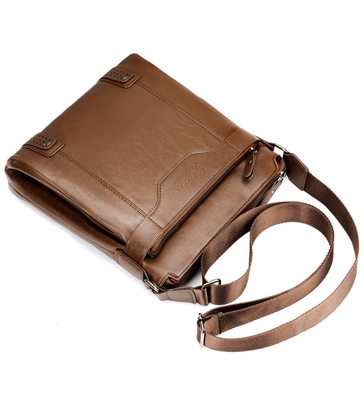 Whatna 革ショルダーバッグ メンズ メッセンジャーバッグ厚手 レザー 縦型 小さめビジネスバッグ ipad10.5収納可 革 通勤 通学 斜めがけバッグ オシャレ な シンプル な 軽量 実用 自転車 かばん男性用8309-1-4