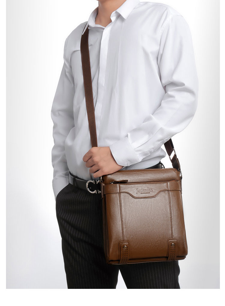 Whatna 革ショルダーバッグ メンズ メッセンジャーバッグ厚手 レザー 縦型 小さめビジネスバッグ ipad10.5収納可 革 通勤 通学 斜めがけバッグ オシャレ な シンプル な 軽量 実用 自転車 かばん男性用8309-1-11