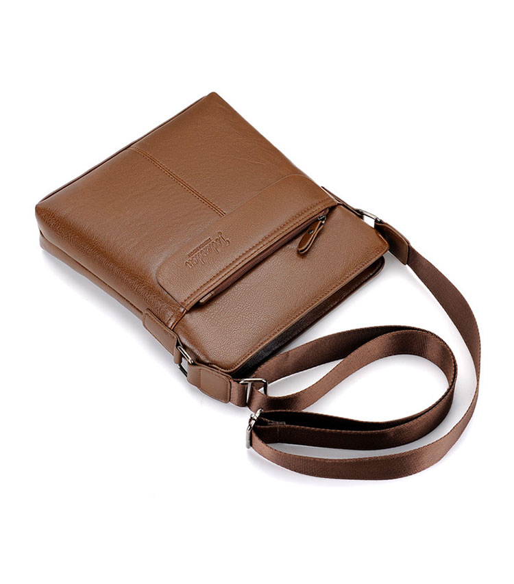 Whatna 革ショルダーバッグ メンズ メッセンジャーバッグ厚手 レザー 縦型 小さめビジネスバッグ ipad9.7収納可 革 通勤 通学 斜めがけバッグ オシャレ な シンプル な 軽量 実用 自転車 かばん男性用9001-1-5