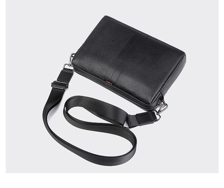 Whatna 天然 牛革 セカンド バッグ メンズ 3way クラッチ ショルダー 肩掛けバッグ 胸バッグ 手提げバッグ 小さい カード6枚収納可 ショルダーベルト付 ハンドストラップ付 本 革 結婚式 バッグ ビジネス フォーマル 冠婚葬祭 バッグ 黒 98382-5