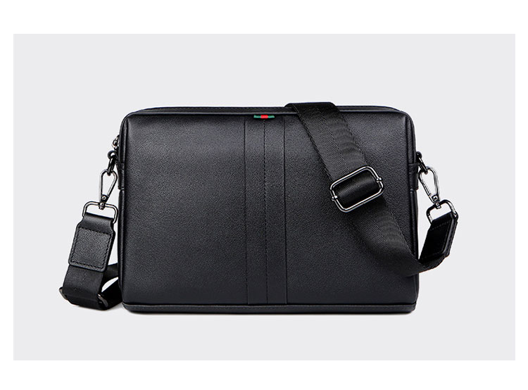 Whatna 天然 牛革 セカンド バッグ メンズ 3way クラッチ ショルダー 肩掛けバッグ 胸バッグ 手提げバッグ 小さい カード6枚収納可 ショルダーベルト付 ハンドストラップ付 本 革 結婚式 バッグ ビジネス フォーマル 冠婚葬祭 バッグ 黒 98382-1