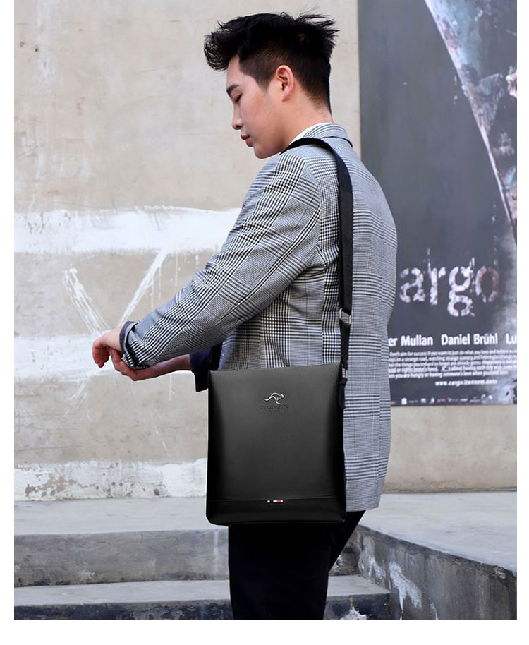 Whatna ショルダーバッグ メンズ メッセンジャーバッグ 縦型 小さめビジネスバッグ ipad9.7収納可 通勤 通学 斜めがけバッグ オシャレ な シンプル な 軽量 実用 自転車 かばん男性用09180-8