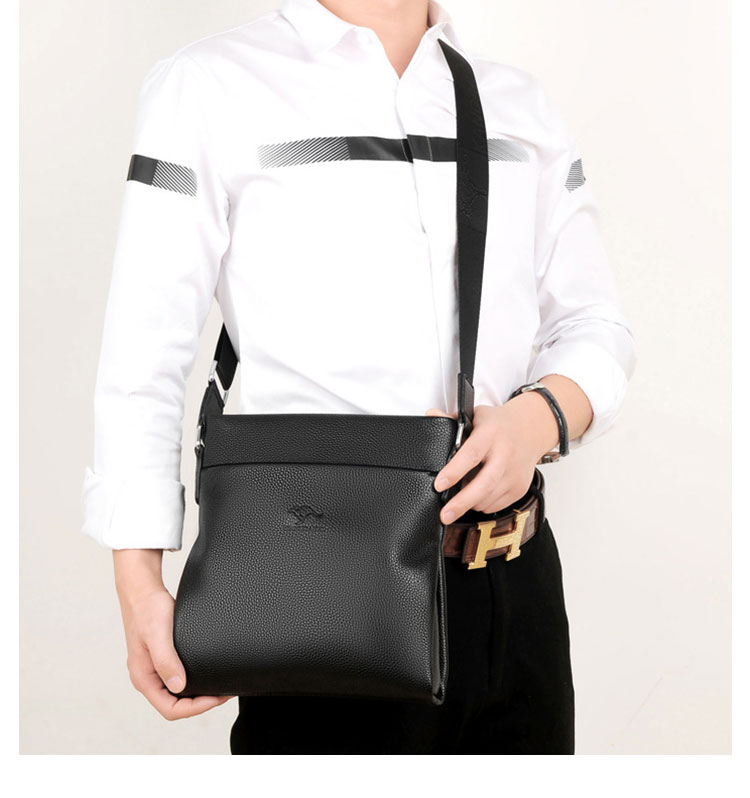 Whatna ショルダーバッグ メンズ メッセンジャーバッグ 縦型 小さめビジネスバッグ ipad9.7収納可 通勤 通学 斜めがけバッグ オシャレ な シンプル な 軽量 実用 自転車 かばん男性用9006-12