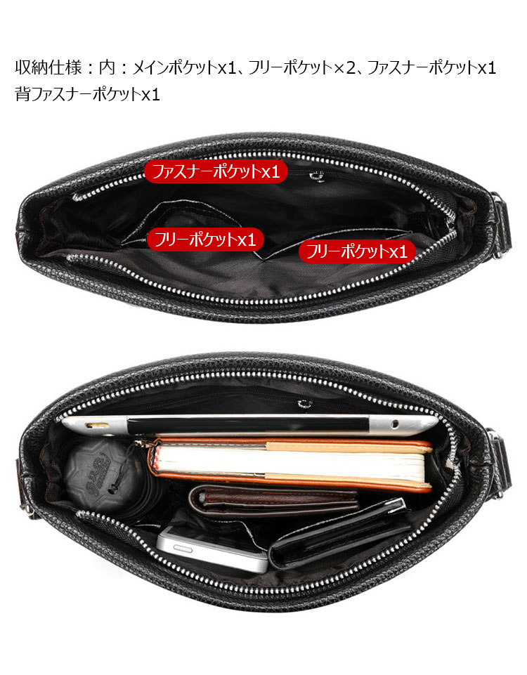 Whatna ショルダーバッグ メンズ メッセンジャーバッグ 縦型 小さめビジネスバッグ ipad9.7収納可 通勤 通学 斜めがけバッグ オシャレ な シンプル な 軽量 実用 自転車 かばん男性用9006-7