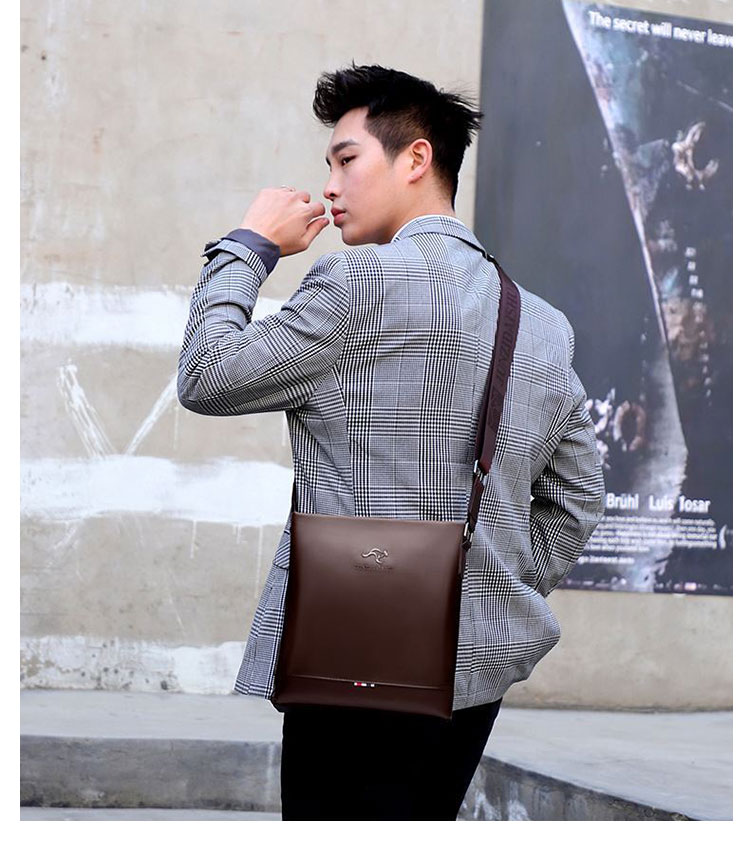 Whatna ショルダーバッグ メンズ メッセンジャーバッグ 縦型 小さめビジネスバッグ ipad9.7収納可 通勤 通学 斜めがけバッグ オシャレ な シンプル な 軽量 実用 自転車 かばん男性用09180-7