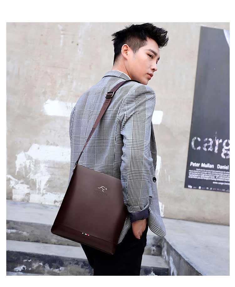 Whatna ショルダーバッグ メンズ メッセンジャーバッグ 縦型 小さめビジネスバッグ ipad9.7収納可 通勤 通学 斜めがけバッグ オシャレ な シンプル な 軽量 実用 自転車 かばん男性用09180-6