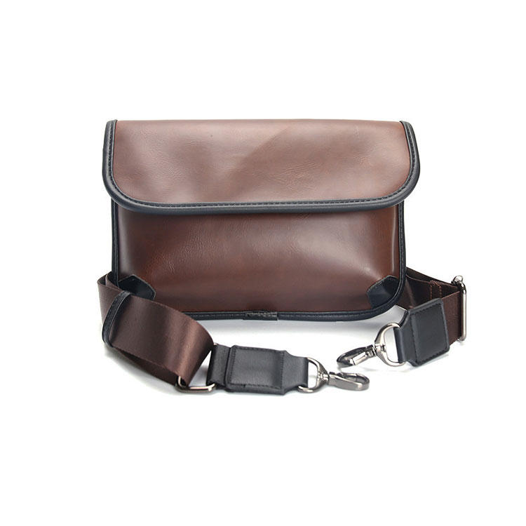 Whatna ミニショルダーバッグ メンズ ポシェット 肩掛けバッグ 横型 ショルダーミニポーチ 革 軽量 小型 人気型 耐久性 小さめメッセンジャーバッグ斜め掛け ビジネス 通学 通勤鞄 軽量 実用 自転車 バッグ かばん男性用 黒-3