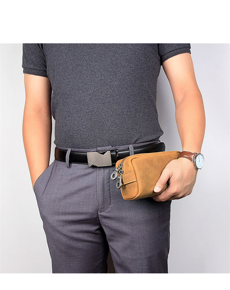 Whatna 2way 天然 牛革 ミニセカンドバッグ メンズ クラッチ バッグ 化粧バッグ 化粧ケース 厚手 本革 レザー カジュアル フォーマル 冠婚葬祭 結婚式 バッグ 化粧ポーチ 紳士用 男性用 C013B-6