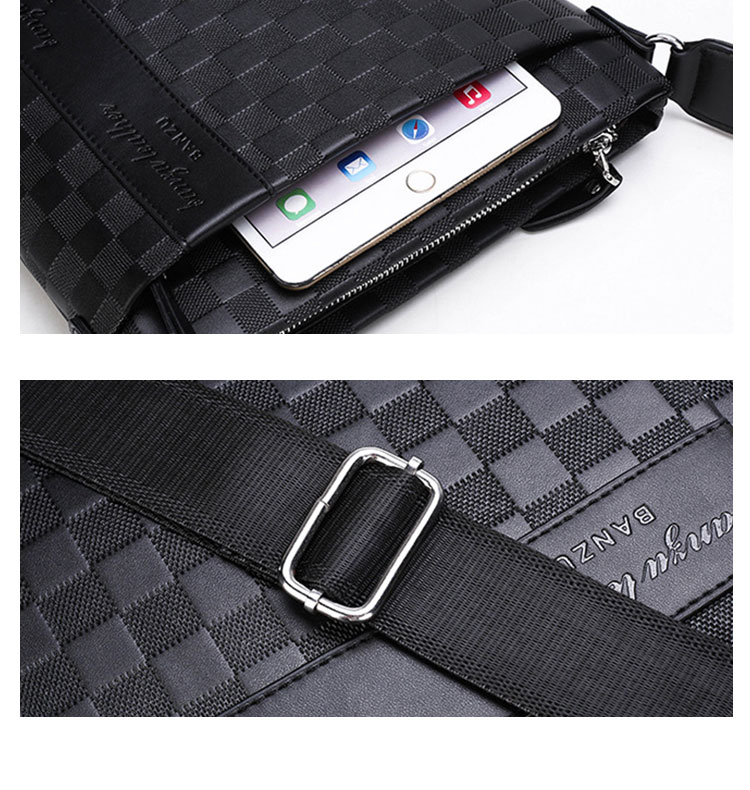 Whatna 厚手 レザー ショルダーバッグ メンズ メッセンジャーバッグ 縦型 小さめビジネスバッグ ipad9.7収納可 ペンホルダー付き 通勤 通学 斜めがけバッグ オシャレ な シンプル な 軽量 実用 自転車 かばん男性用6688#-9