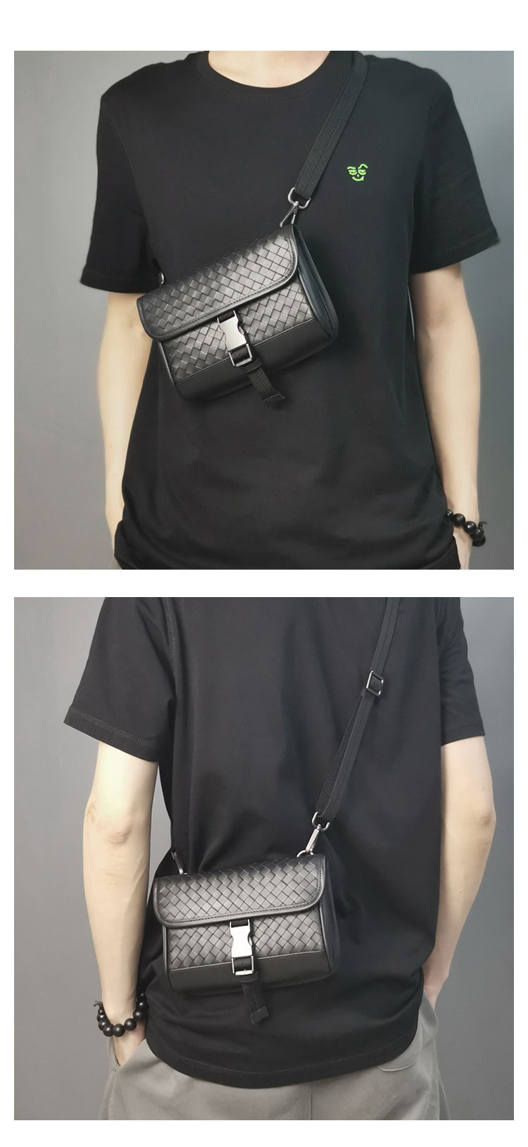 Whatna 革 ミニセカンド バッグ メンズ 3way クラッチ 手持ち バッグ ミニショルダー 肩掛けバッグ 胸バッグ ウェストポーチ ベルトポーチ ショルダーベルト付 ハンドストラップ付 結婚式 バッグ ビジネス フォーマル 冠婚葬祭 バッグ紳士用 男性用 黒 1037-6