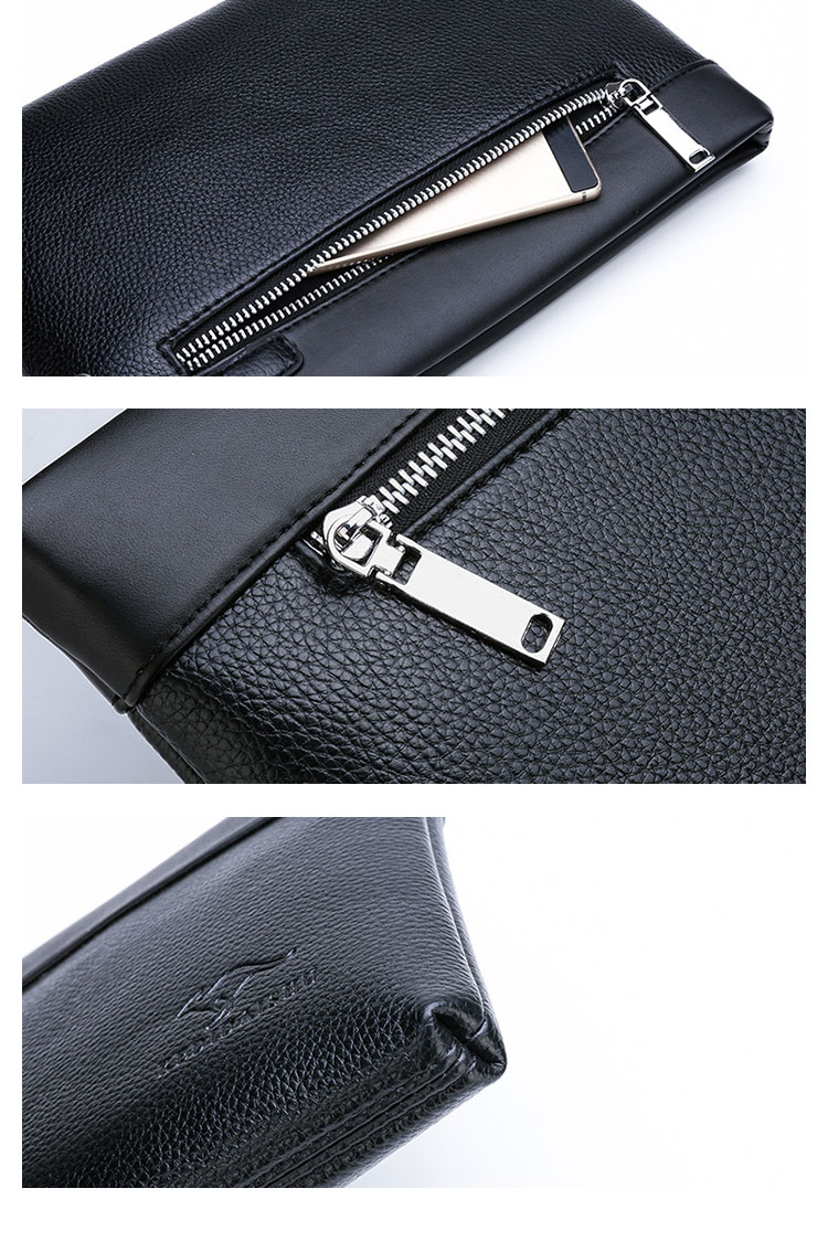 Whatna 2way 革 セカンドバッグ メンズ バッグ クラッチ バッグ 厚手 レザー B5小銭入れ札入れカード6 枚収納可 手持ちバッグ 結婚式 バッグ フォーマル ビジネス 冠婚葬祭 バッグ 男性用 紳士用 黒-5