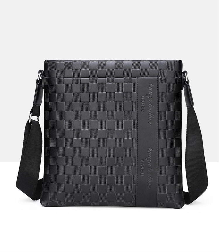 Whatna 厚手 レザー ショルダーバッグ メンズ メッセンジャーバッグ 縦型 小さめビジネスバッグ ipad9.7収納可 ペンホルダー付き 通勤 通学 斜めがけバッグ オシャレ な シンプル な 軽量 実用 自転車 かばん男性用6688#-1