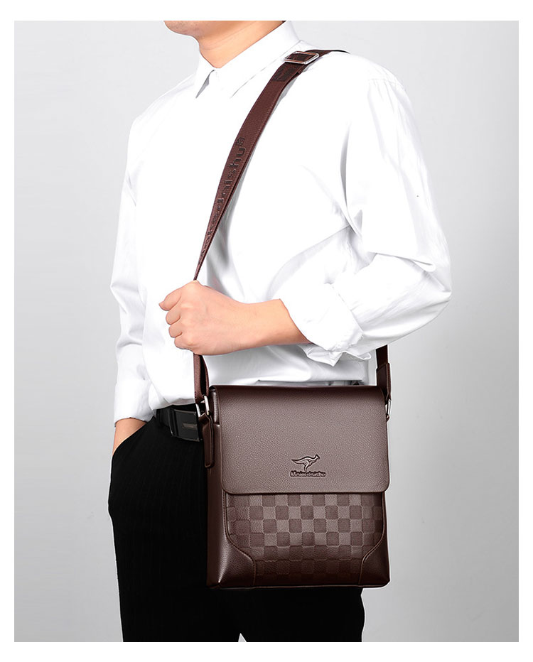 Whatna 厚手 レザー ショルダーバッグ メンズ メッセンジャーバッグ 本 革 縦型 小さめビジネスバッグ ipad9.7収納可 通勤 通学 斜めがけバッグ オシャレ な シンプル な 軽量 実用 自転車 かばん男性用1637-7