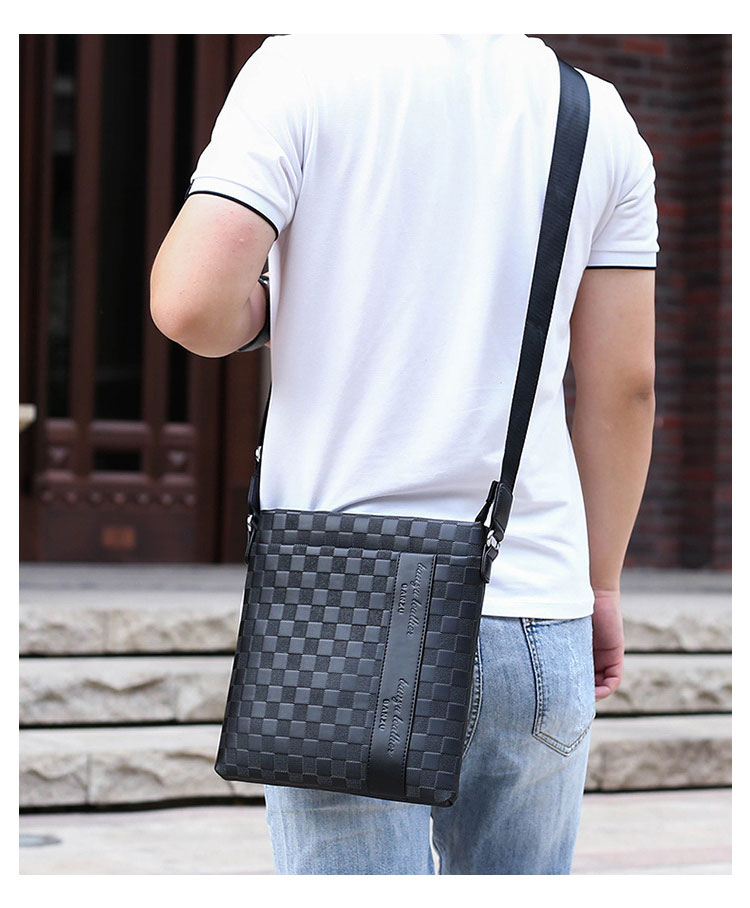 Whatna 厚手 レザー ショルダーバッグ メンズ メッセンジャーバッグ 縦型 小さめビジネスバッグ ipad9.7収納可 ペンホルダー付き 通勤 通学 斜めがけバッグ オシャレ な シンプル な 軽量 実用 自転車 かばん男性用6688#-10