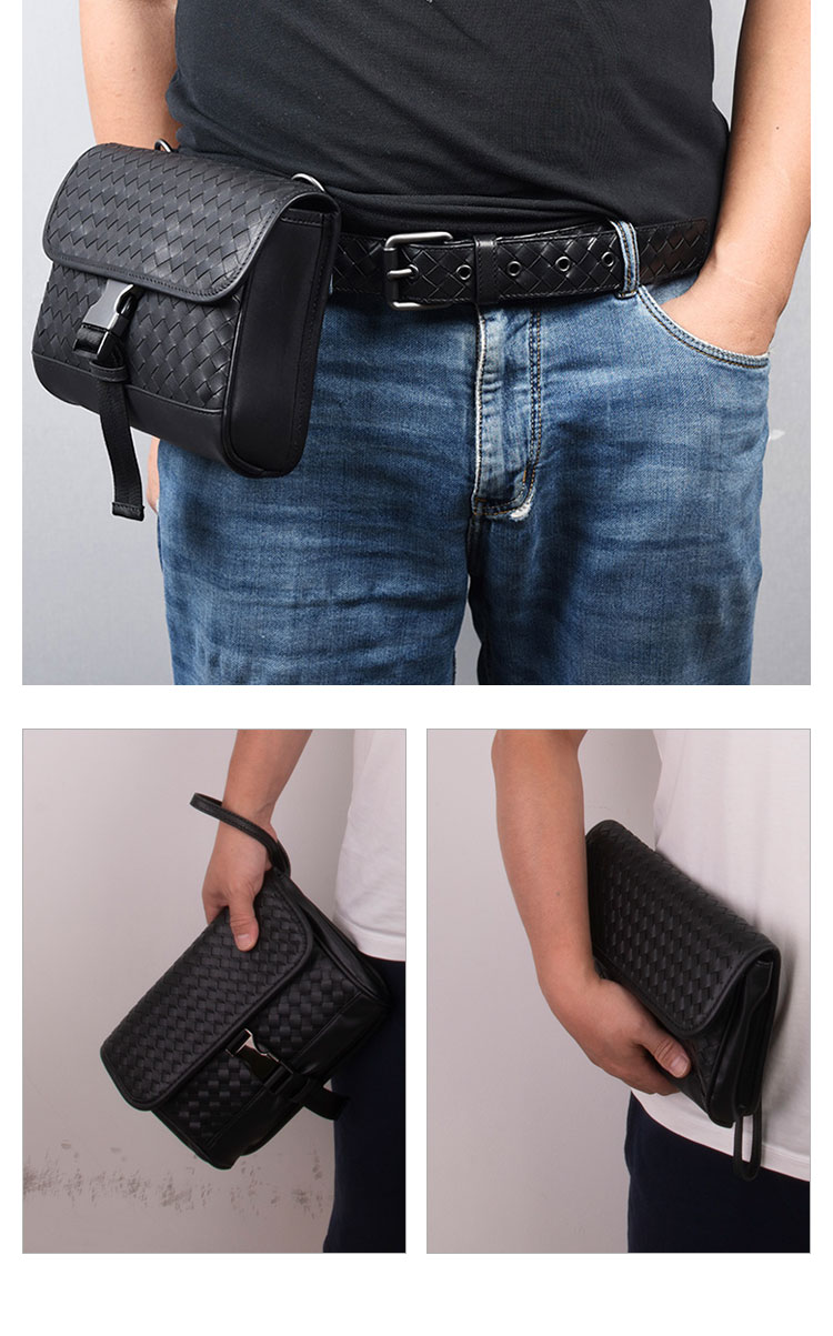 Whatna 革 ミニセカンド バッグ メンズ 3way クラッチ 手持ち バッグ ミニショルダー 肩掛けバッグ 胸バッグ ウェストポーチ ベルトポーチ ショルダーベルト付 ハンドストラップ付 結婚式 バッグ ビジネス フォーマル 冠婚葬祭 バッグ紳士用 男性用 黒 1037-7