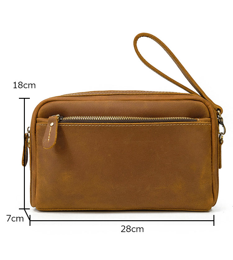 Whatna 天然 牛革 ミニセカンド バッグ メンズ 3way ミニ クラッチ ショルダーバッグ 肩掛けバッグ 小さい カード6枚収納可ショルダーベルト付 ハンドストラップ付 本革 結婚式 バッグ ビジネス フォーマル 冠婚葬祭 バッグ紳士用 男性用-1