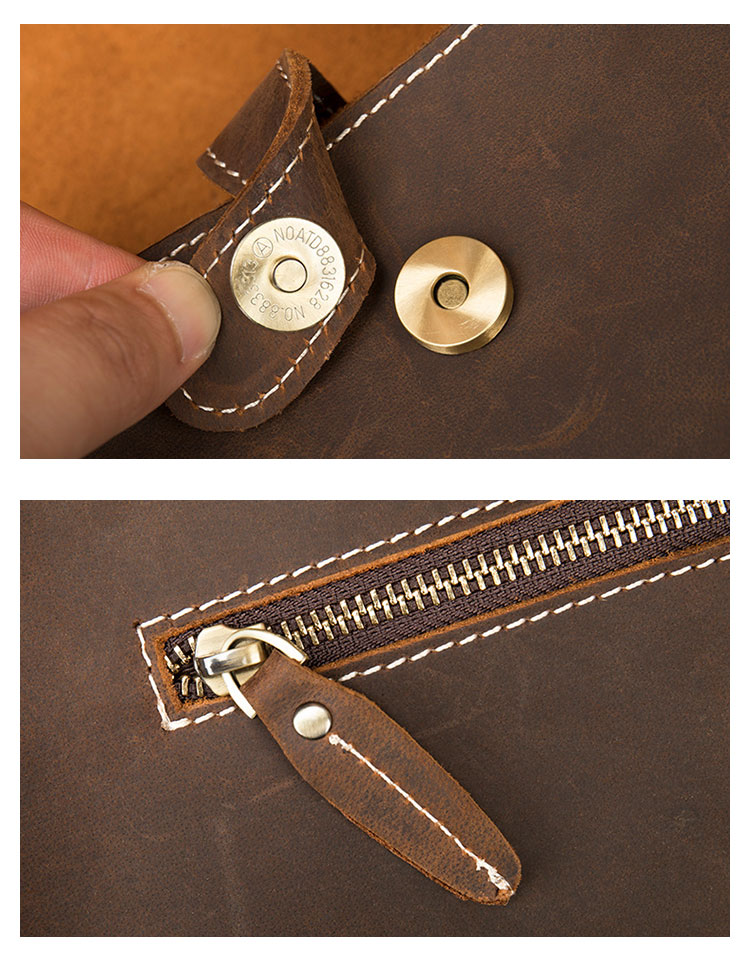 Whatna 天然 牛革 セカンド バッグ メンズ 3way  クラッチ ショルダーバッグ 肩掛けバッグ 小さい カード6枚収納可ショルダーベルト付 ハンドストラップ付 本革 結婚式 バッグ ビジネス フォーマル 冠婚葬祭 バッグ紳士用 男性用-9