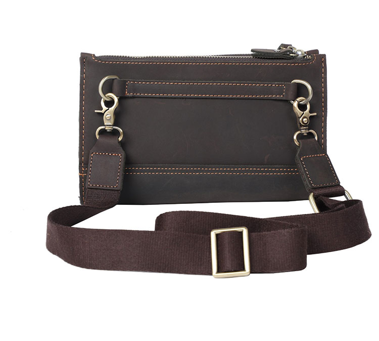 Whatna 天然 牛革 ミニセカンド バッグ メンズ 3way ミニ クラッチ ショルダーバッグ 肩掛けバッグ 小さい ショルダーベルト付 ハンドストラップ付 3室仕切 本革 結婚式 バッグ ビジネス フォーマル 冠婚葬祭 バッグ紳士用 男性用2016-3