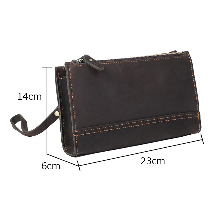 Whatna 天然 牛革 ミニセカンド バッグ メンズ 3way ミニ クラッチ ショルダーバッグ 肩掛けバッグ 小さい ショルダーベルト付 ハンドストラップ付 3室仕切 本革 結婚式 バッグ ビジネス フォーマル 冠婚葬祭 バッグ紳士用 男性用2016-1