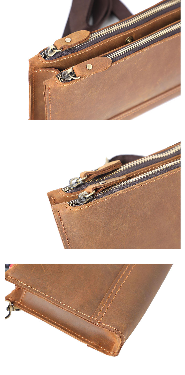 Whatna 天然 牛革 ミニセカンド バッグ メンズ 3way ミニ クラッチ ショルダーバッグ 肩掛けバッグ 小さい ショルダーベルト付 ハンドストラップ付 3室仕切 本革 結婚式 バッグ ビジネス フォーマル 冠婚葬祭 バッグ紳士用 男性用2016-12