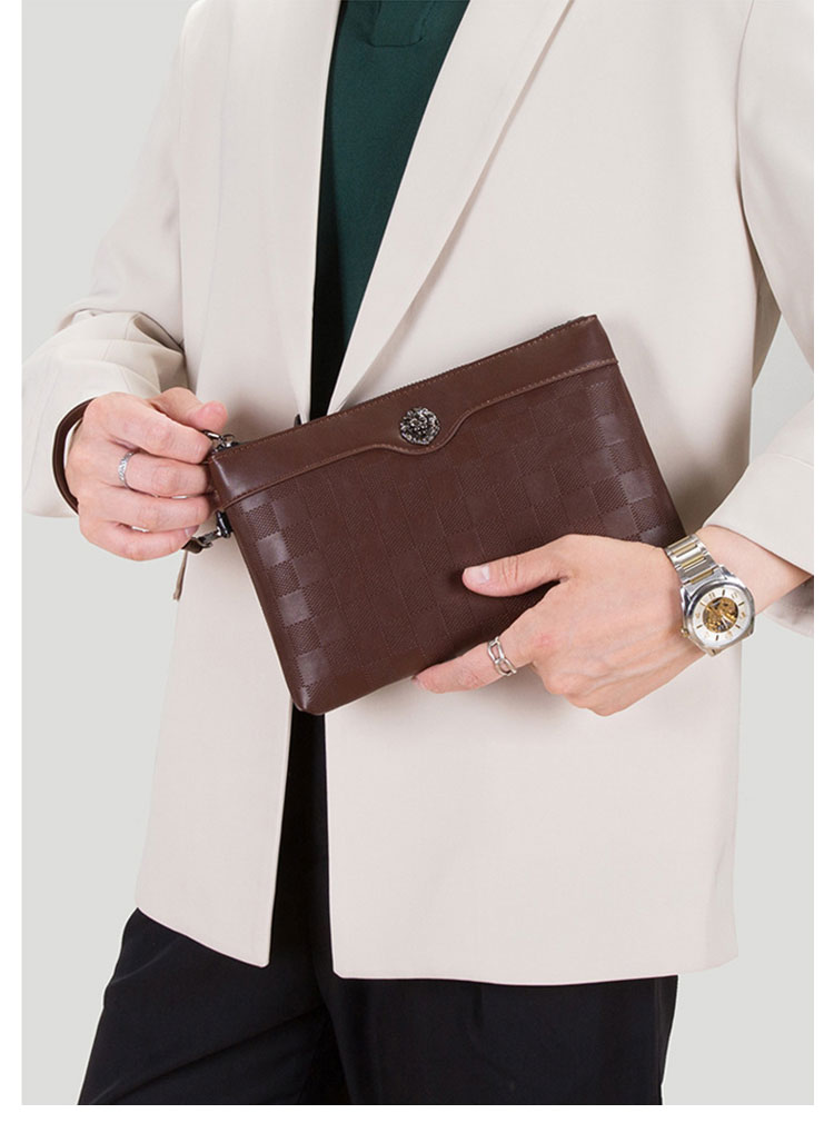 Whatna 2way 革 セカンドバッグ メンズ バッグ クラッチ バッグ 厚手 レザー 2室仕切 大容量 手持ちバッグ 結婚式 バッグ フォーマル  ビジネス 冠婚葬祭 バッグ 男性用 紳士用 黒 ブラウン-12