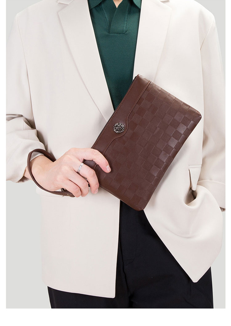 Whatna 2way 革 セカンドバッグ メンズ バッグ クラッチ バッグ 厚手 レザー 2室仕切 大容量 手持ちバッグ 結婚式 バッグ フォーマル  ビジネス 冠婚葬祭 バッグ 男性用 紳士用 黒 ブラウン-13