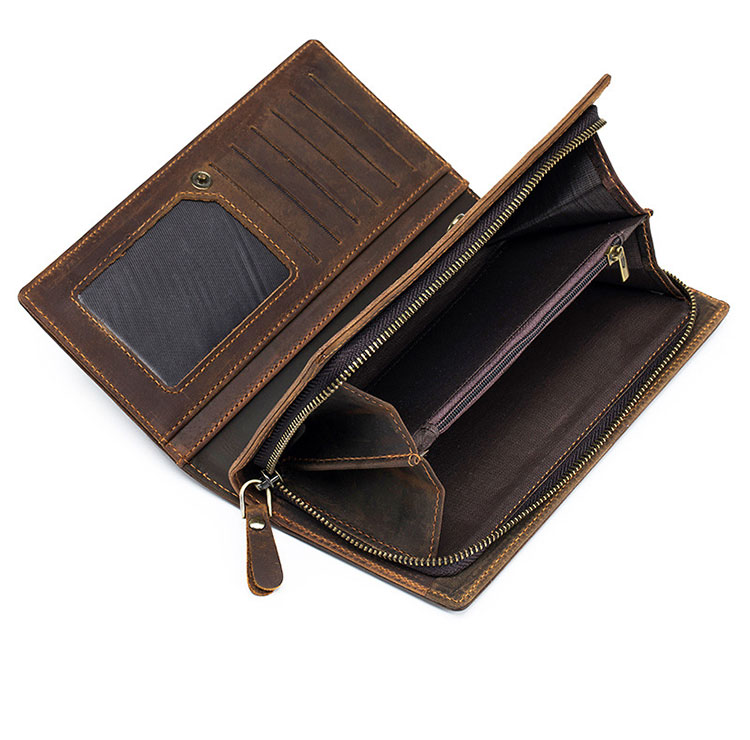 Whatna 天然 牛革 ミニセカンドバッグ メンズ バッグ 長財布 カード入れ 10枚カード収納 小銭入れ 札入れ RFID スキミング防止2室仕切 小さめ クラッチバッグ 手持ちバッグ メンズ ポーチ 男性用 紳士用 結婚式 冠婚葬祭 バッグ ブラウン 91632-5