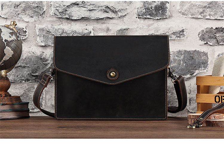 Whatna 天然 牛革 セカンド バッグ メンズ 3way クラッチ ショルダー 肩掛け バッグ 手持ちバッグ 大さい A4 2本入ペンホルダー付 ショルダーベルト付 ハンドストラップ付 本革 結婚式 バッグ ビジネス フォーマル 冠婚葬祭 バッグ-1