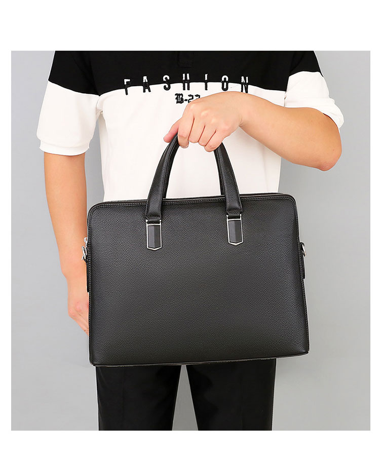 Whatna 天然 牛 革 ビジネスバッグ メンズ 2way 手提げバッグ ショルダーバッグ  A4 15.6インチpc 収納可2室仕切 本革 ビジネス 通勤 通学 斜めがけ バッグ ワンショルダーバッグ自転車 かばん男性用 黒(CY17613)-7