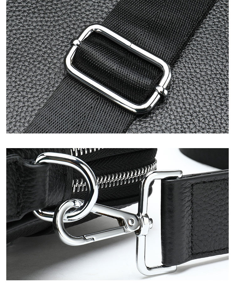 Whatna 天然 牛 革 ビジネスバッグ メンズ 2way 手提げバッグ ショルダーバッグ  A4 15.6インチpc 収納可2室仕切 本革 ビジネス 通勤 通学 斜めがけ バッグ ワンショルダーバッグ自転車 かばん男性用 黒(CY17613)-5