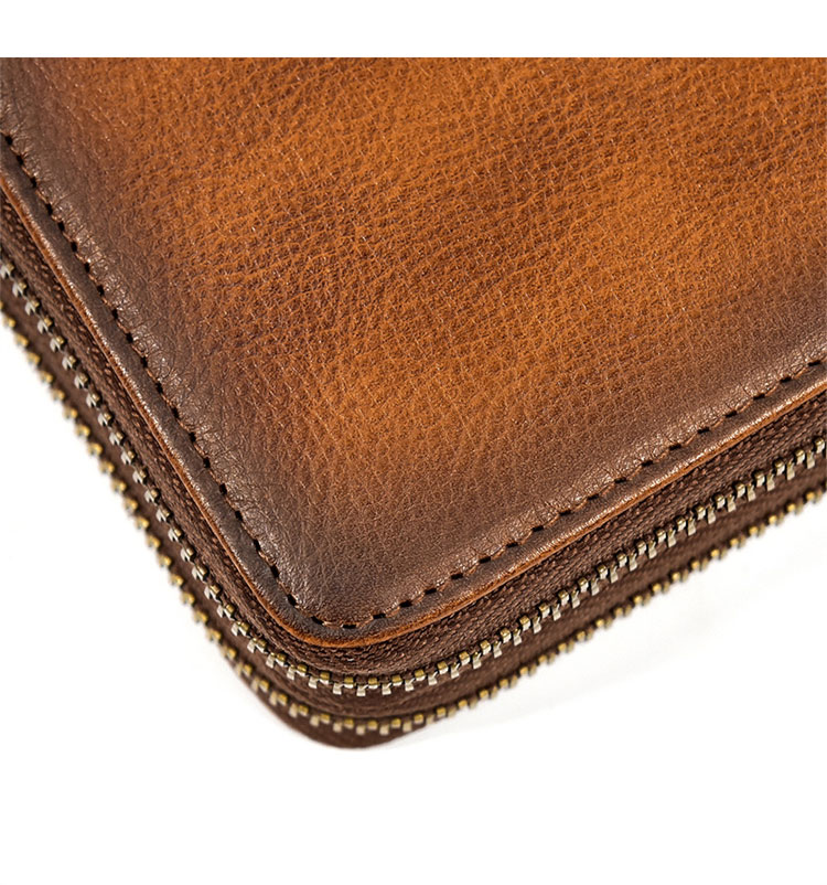 Whatna アンティーク風合い鞣し天 然 牛革 ミニセカンドバッグ メンズ バッグ 長財布 カード入れ 小銭入れ 札入れ 2室仕切 18枚カード収納 小さめ クラッチバッグ 手持ちバッグ メンズ ポーチ 男性用 紳士用 結婚式 冠婚葬祭 バッグ 1008-11