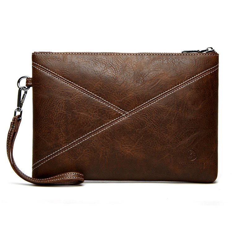 Whatna 2way 革 セカンドバッグ メンズ バッグ クラッチ バッグ 厚手 レザー B5 ipad 9.7収納可 手持ちバッグ 結婚式 バッグ フォーマル  ビジネス 冠婚葬祭 バッグ 男性用 紳士用 黒 ブラウン K-5010-2