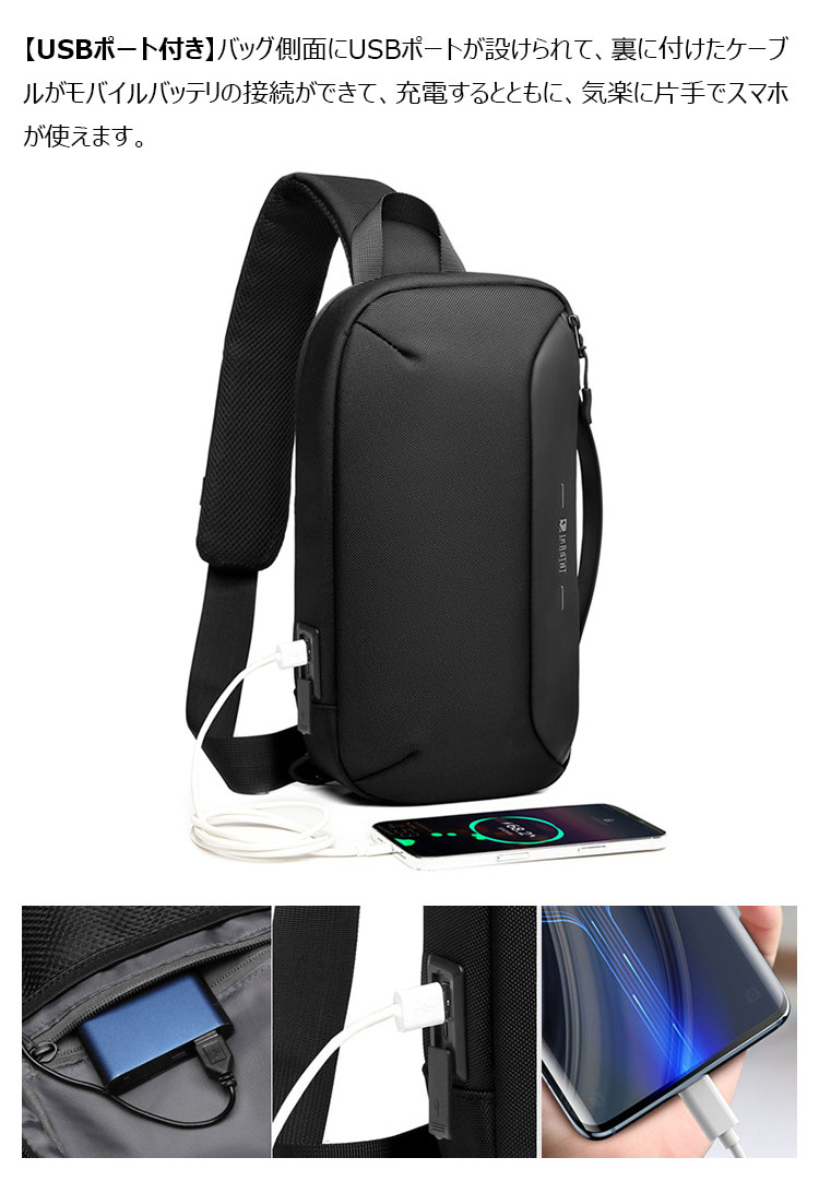 Whatna 革 ショルダーバッグ メンズ 3way 斜め掛け ボディバッグ 手提げバッグ セカンドバッグ 手持げバッグ 防水 USBポート付き キーリング付 Ipad 9.7収納可 カジュアル フォーマル ビジネス 通学 通勤 肩掛けバッグ 自転車かばん プレゼント男性LT3804-14