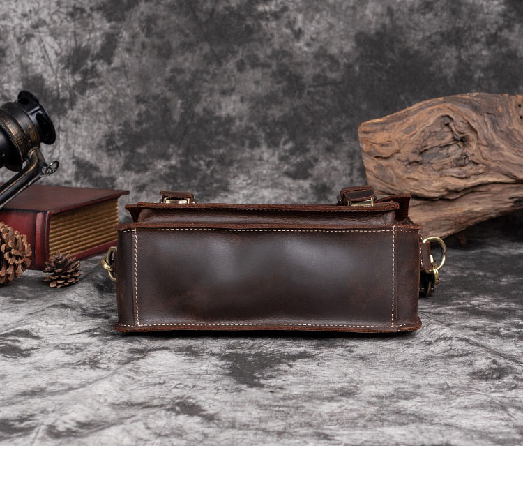 Whatna 天然 牛革 セカンド バッグ メンズ  3way 斜め掛け胸バッグ 手提げバッグ クラッチ ショルダーバッグ 小さい ショルダーベルト付属 本 革 結婚式 バッグ ビジネス フォーマル 冠婚葬祭 バッグ紳士用 男性用 ブラウン-4