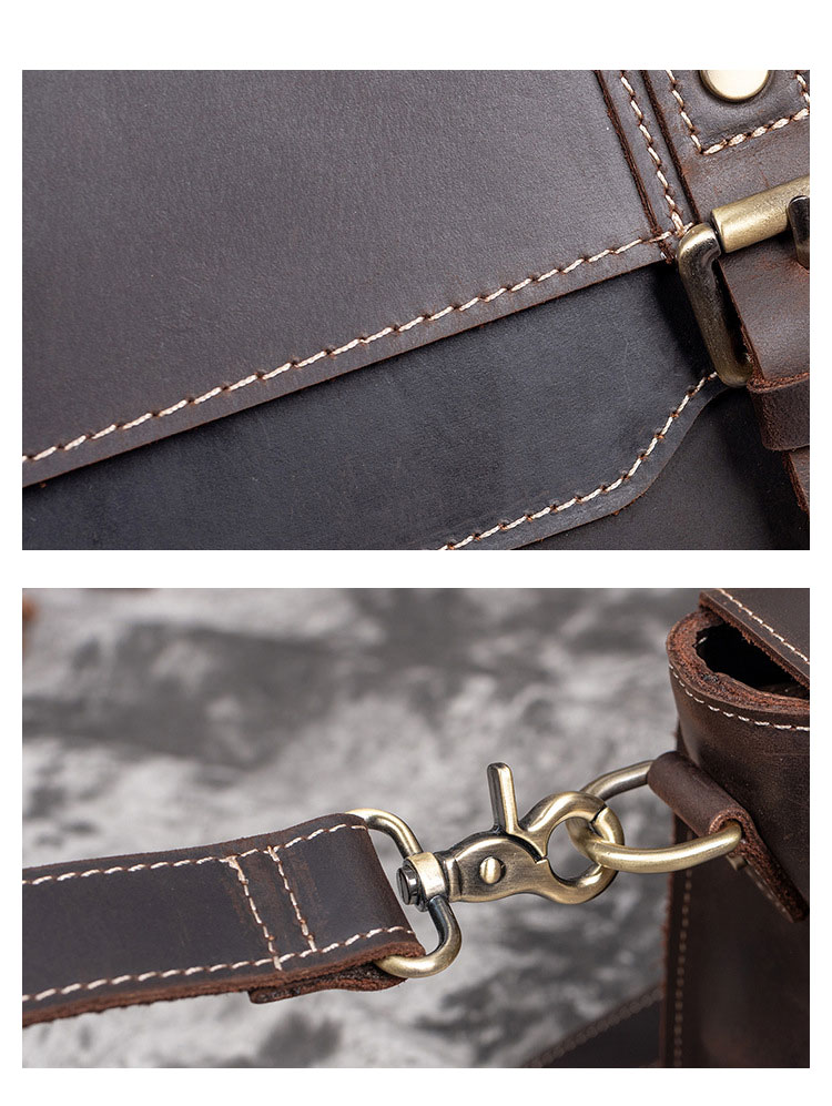 Whatna 天然 牛革 セカンド バッグ メンズ  3way 斜め掛け胸バッグ 手提げバッグ クラッチ ショルダーバッグ 小さい ショルダーベルト付属 本 革 結婚式 バッグ ビジネス フォーマル 冠婚葬祭 バッグ紳士用 男性用 ブラウン-7