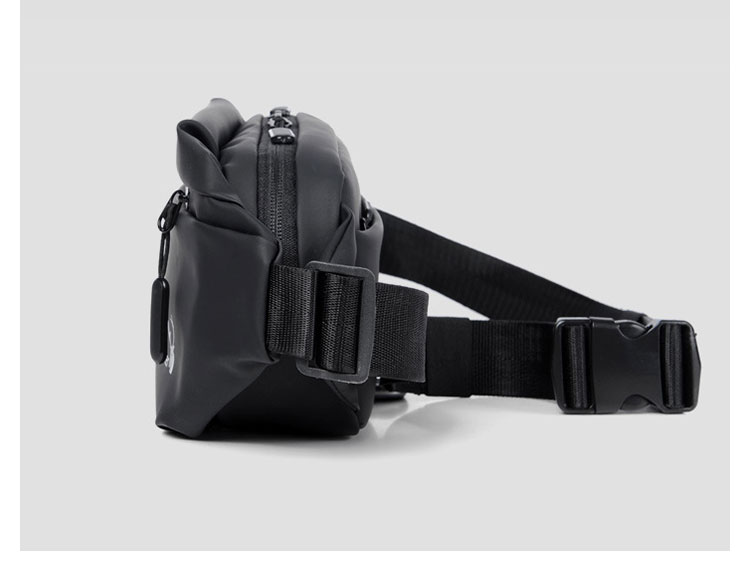 Whatna 革ミニウエストバッグ メンズ ミニショルダーバッグ ウエストポーチ男女兼用  斜めがけ ボディバッグ ワンショルダー 軽量黒9563-3