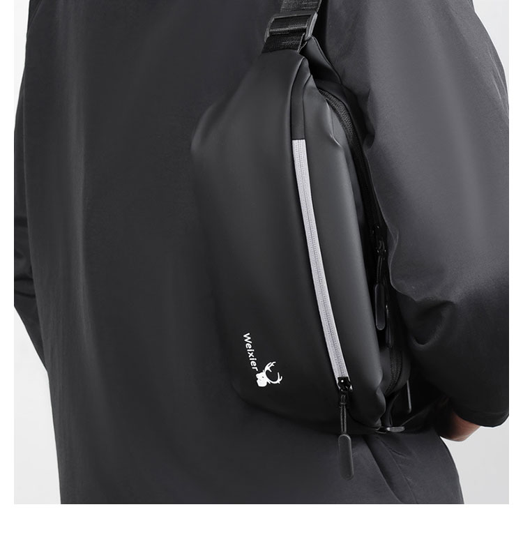 Whatna 革ミニウエストバッグ メンズ ミニショルダーバッグ ウエストポーチ男女兼用  斜めがけ ボディバッグ ワンショルダー 軽量黒9563-9