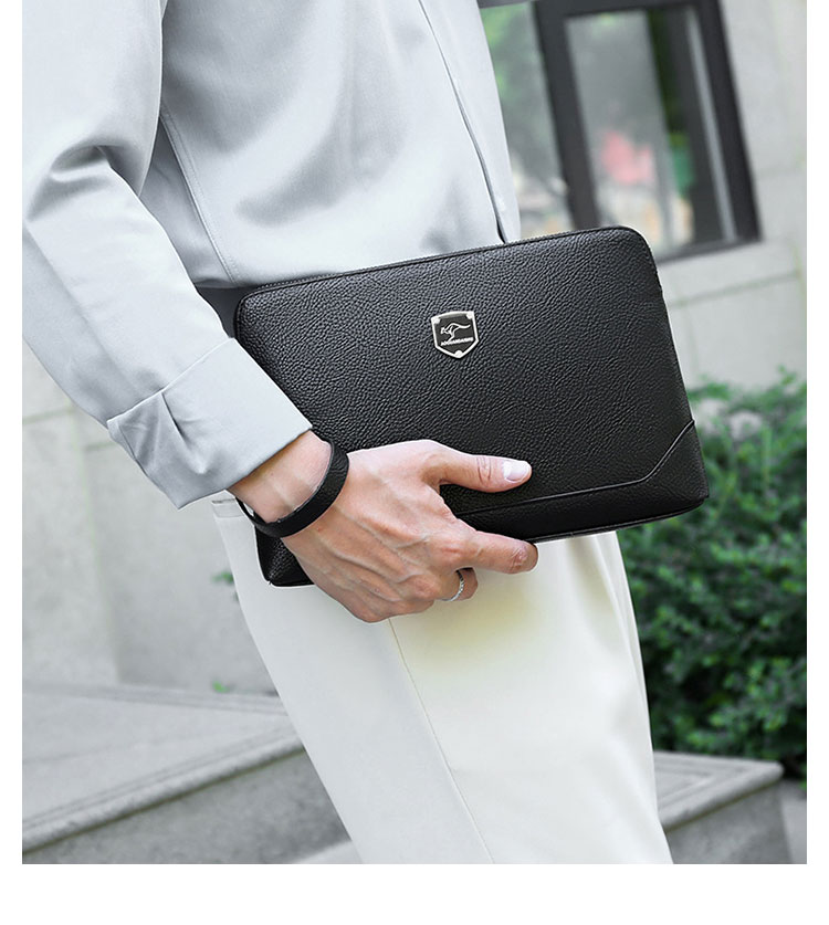 Whatna 2way 革 セカンドバッグ メンズ バッグ クラッチ バッグ 厚手 レザー B5小銭入れ札入れカード6 枚収納可 手持ちバッグ 結婚式 バッグ フォーマル  ビジネス 冠婚葬祭 バッグ 男性用 紳士用 黒-10