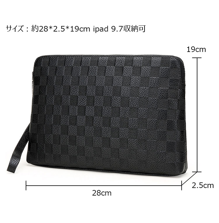 Whatna 2way 革 セカンドバッグ メンズ バッグ クラッチ バッグ 厚手 レザー B5小銭入れ札入れカード6 枚収納可 手持ちバッグ 結婚式 バッグ フォーマル  ビジネス 冠婚葬祭 バッグ 男性用 紳士用 黒-1